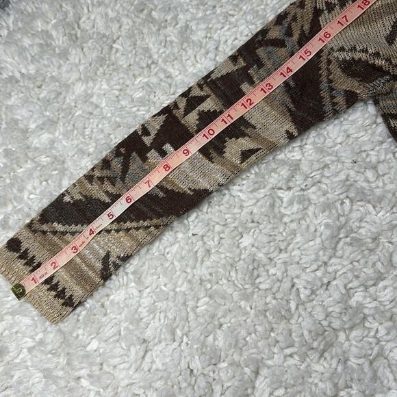 Denim & Supply Ralph Lauren Brown Cream Western Knit Sweater Geometric CA13 - Picture 10 of 12